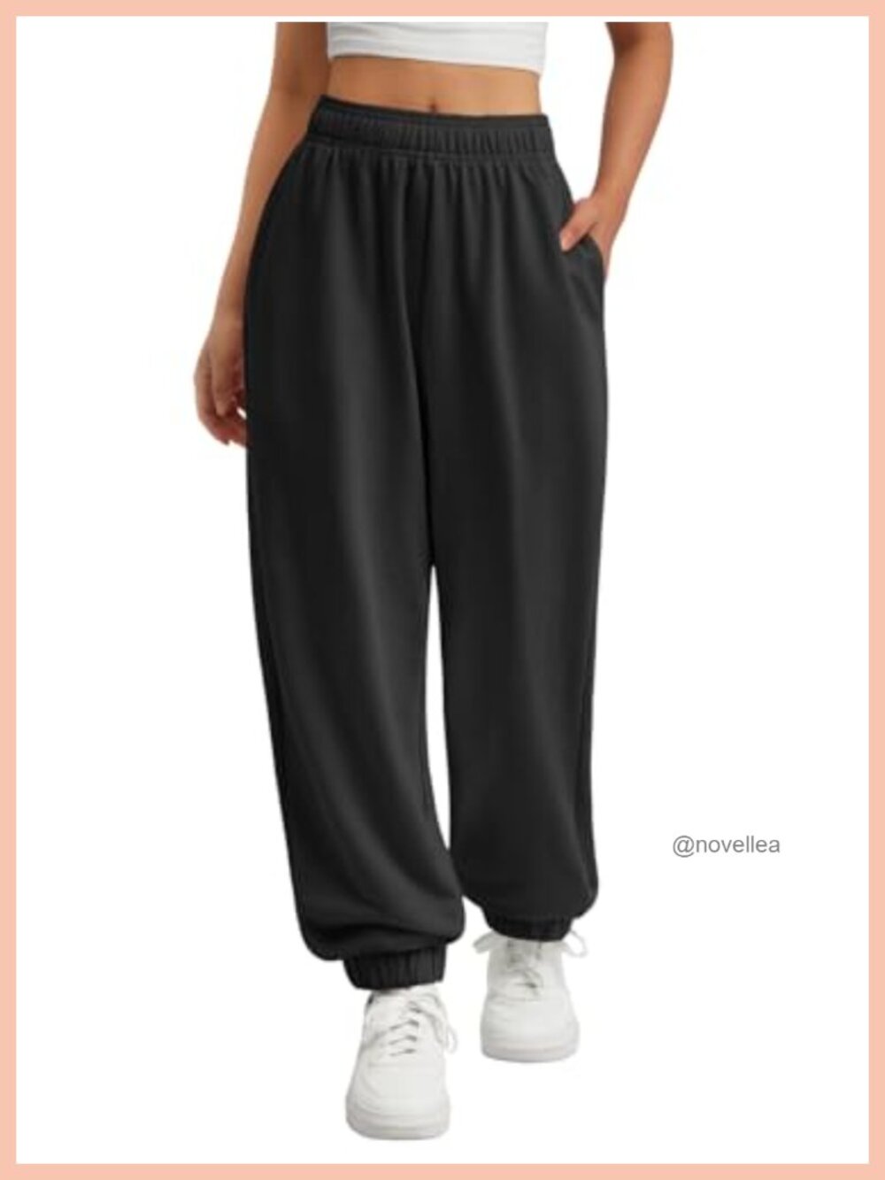 High Waisted Baggy Sweatpants with Pockets Cotton Lounge Joggers